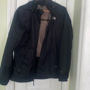 North face rain jacket, black. L